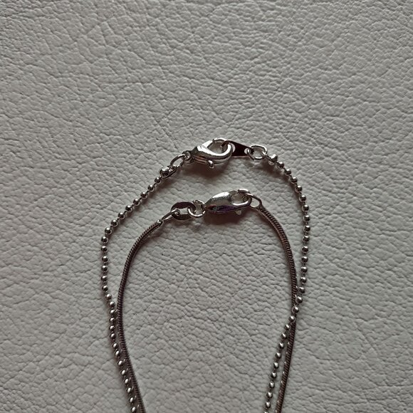 Silver short chain necklaces set - Picture 3 of 4